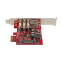 Startechcom Pexusb3S3 Tarjeta de Red Ethernet Gigabit Combo con Hub USB 3.0 de 3 Puertos PCIe Perfil Bajo
