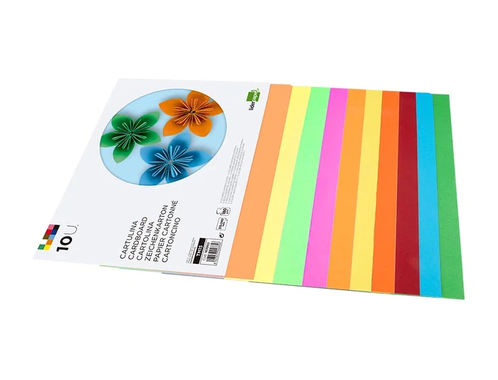Liderpapel Bloc trabajos manuales cartulina 180 g/m² 240x315mm 10 hojas colores neon e intensos