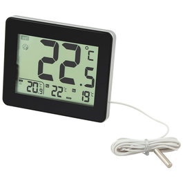 Day Termómetro Interior/Exterior, Rango -50 ºC a 70 ºC con Memoria, Cable 1.4m, Pantalla LCD