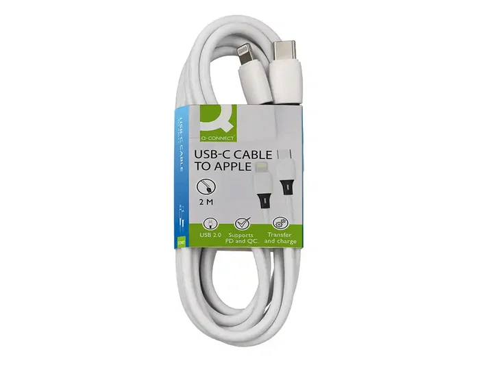 Q-connect Cable USB-C a Apple Lightning 2m Blanco Q-connect Cable USB-C a Apple Lightning 2m Blanco