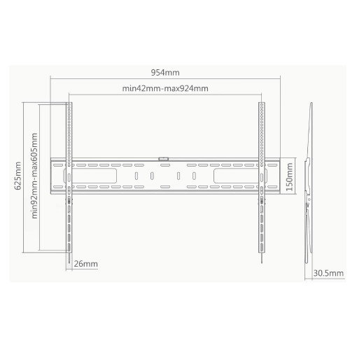 Ewent EW1504 Soporte de Pared para TV 60-100 pulgadas Negro