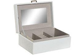 DKD Home Decor Joyero Blanco PU 18x7x12