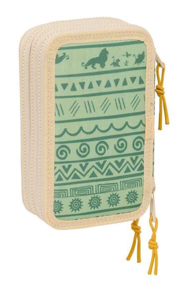 Plumier Triple Mufasa Verde Beige 12,5 x 19,5 x 5,5 cm 37 Piezas