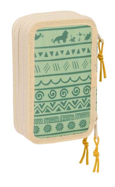 Plumier Triple Mufasa Verde Beige 12,5 x 19,5 x 5,5 cm 37 Piezas