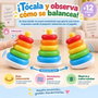 Jugatoys - misprimerosjuguetes Pirámide con aros encajables Amarillo