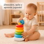 Jugatoys - misprimerosjuguetes Pirámide con aros encajables Amarillo