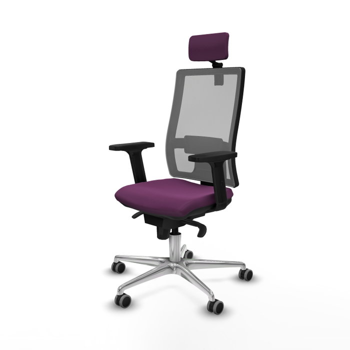 PIQUERAS Y CRESPO Silla de oficina Horna con mecanismo Sincro, Morado y Gris