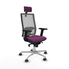 PIQUERAS Y CRESPO Silla de oficina Horna con mecanismo Sincro, Morado y Gris