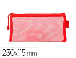 Liderpapel Bolsa Zipper Bag Poliester Transpirable Multiusos 230x115 mm Rojo