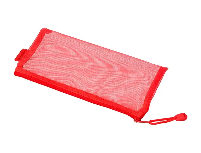 Liderpapel Bolsa Zipper Bag Poliester Transpirable Multiusos 230x115 mm Rojo