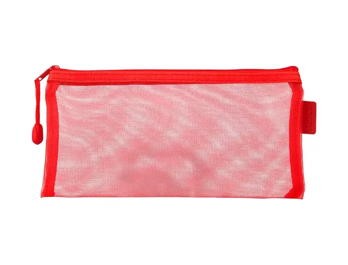 Liderpapel Bolsa Zipper Bag Poliester Transpirable Multiusos 230x115 mm Rojo