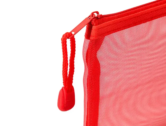 Liderpapel Bolsa Zipper Bag Poliester Transpirable Multiusos 230x115 mm Rojo