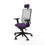 PIQUERAS Y CRESPO Silla de oficina Horna con mecanismo Sincro, Morado y Blanco