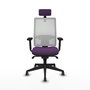 PIQUERAS Y CRESPO Silla de oficina Horna con mecanismo Sincro, Morado y Blanco