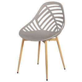 Home Deco Factory Silla Exterior Taupé Plástico PP y Hierro 52,3x53,3xh.83,4cm