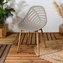 Home Deco Factory Silla Exterior Taupé Plástico PP y Hierro 52,3x53,3xh.83,4cm