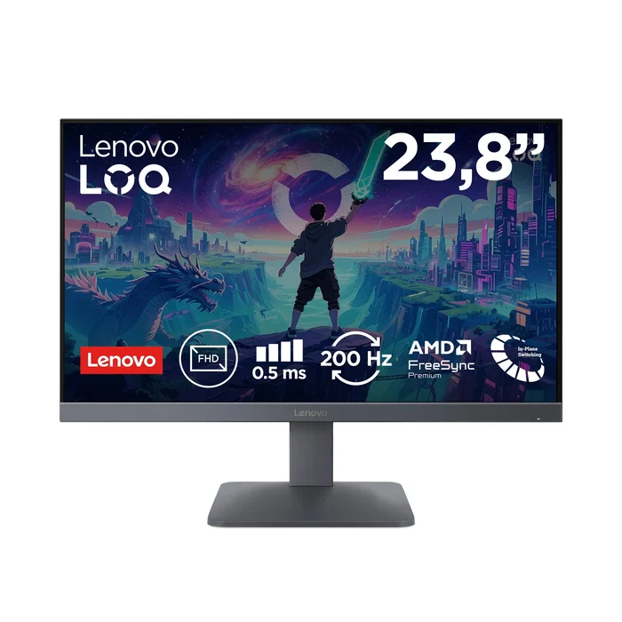 Lenovo LOQ 24-10 Monitor Gaming 23,8 pulg. Full HD 200 Hz Gris