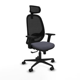 PIQUERAS Y CRESPO Silla de oficina Cilanco con mecanismo Sincro, Gris oscuro y Negro