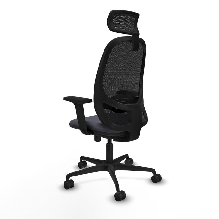PIQUERAS Y CRESPO Silla de oficina Cilanco con mecanismo Sincro, Gris oscuro y Negro