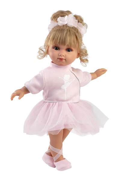 Llorens Muñeca Elena Ballet 35 cm con Cuerpo de Tela, Muñeca de Trapo sin Mecanismos ni Sonidos, Juguete para Niñas +3 Años