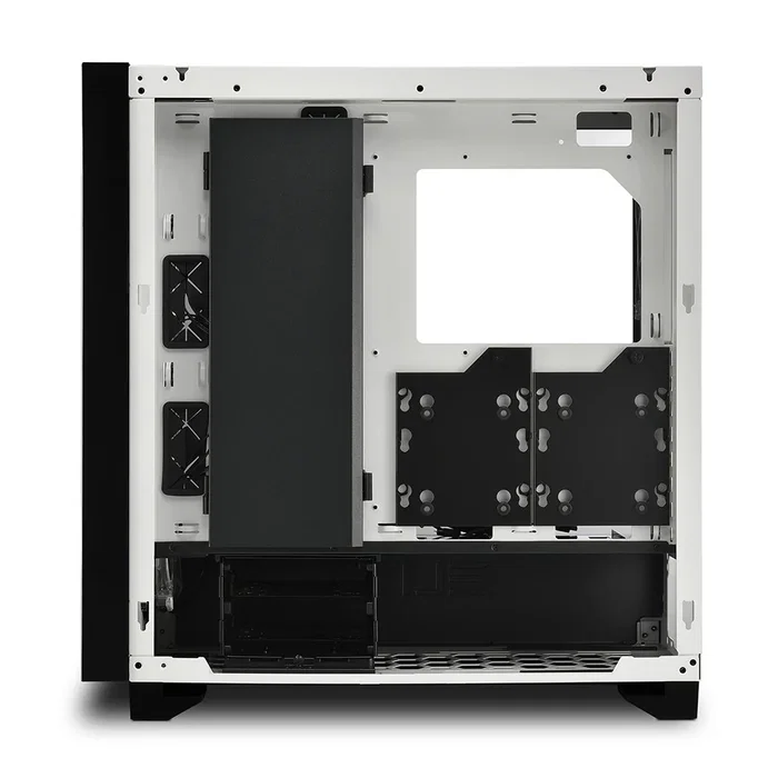 Sharkoon ELITE SHARK CA300H Torre Caja PC Gaming ATX/EATX con Cristal Templado, 4 Ventiladores RGB, USB-C, Blanco