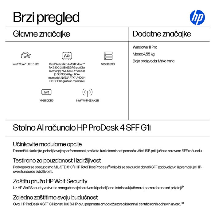 HP ProDesk 4 SFF G1i CU5 16GB 512GB SSD Windows 11 Pro QWERTY