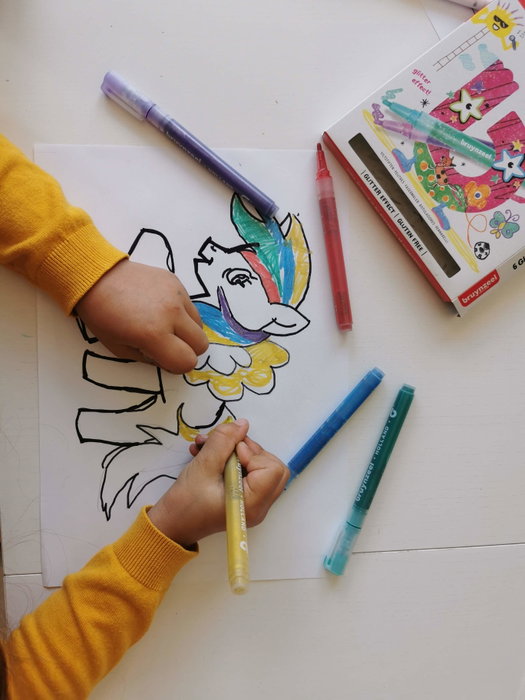 Talens Bruynzeel Estuche de 6 Rotuladores Glitter Kids Colores Surtidos