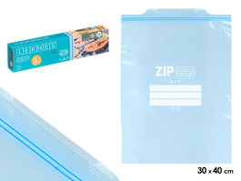 Leknes Bolsa Congelación Zip Grande 10uds 30x40 cm, Doble Cierre Hermético, Apta Congelador y Frigorífico (Set de 12)
