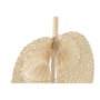 DKD Home Decor Set de 4 Decoraciones de Pared de Bambú Diseño Abanico