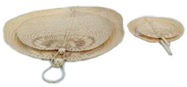 DKD Home Decor Set de 4 Decoraciones de Pared de Bambú Diseño Abanico