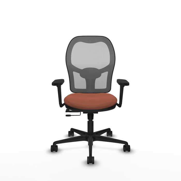 PIQUERAS Y CRESPO Silla de oficina Jorquera con mecanismo Sincro/Traslack, Tela Marrón y Malla Gris PIQUERAS Y CRESPO Silla de oficina Jorquera con mecanismo Sincro/Traslack, Tela Marrón y Malla Gris