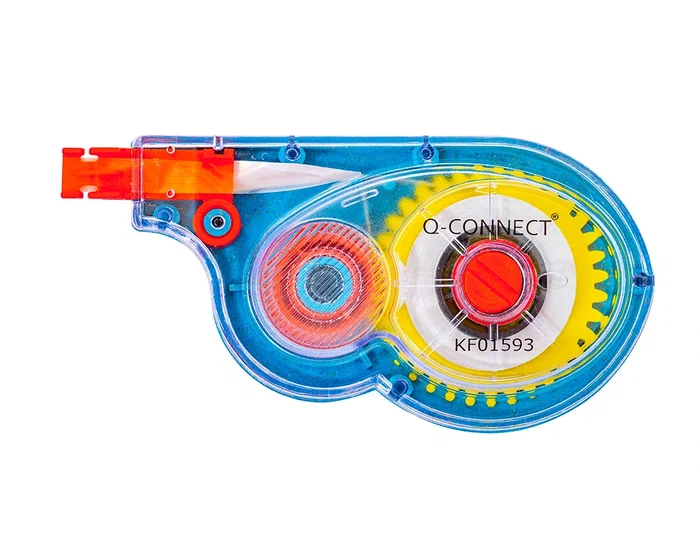 Q-connect Corrector de Cinta Blanca, 5 mm de Ancho x 8 m de Largo, para Corrección Limpia y Escritura Inmediata