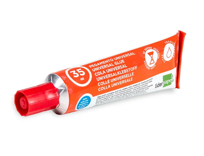 Liderpapel Pegamento Universal Transparente 35 ml para Cartón, Porcelana, Madera, Vidrio, Metal y Más