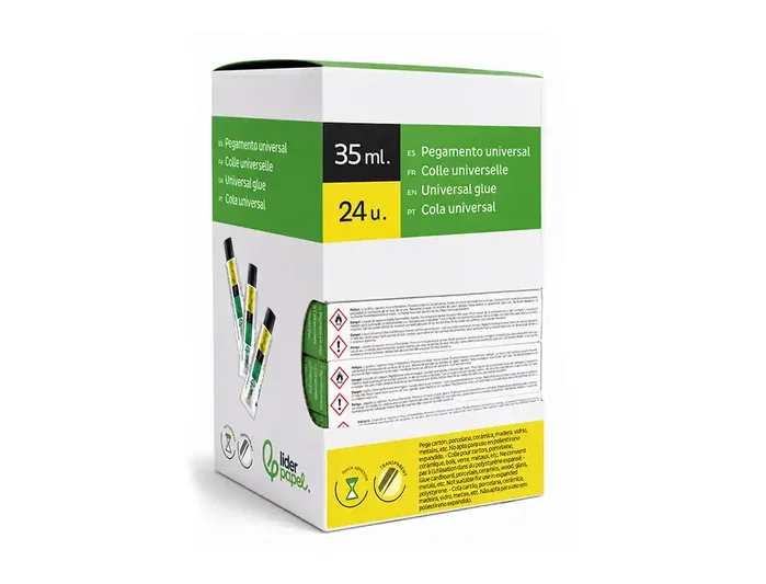 Liderpapel Pegamento Universal Transparente 35 ml para Cartón, Porcelana, Madera, Vidrio, Metal y Más