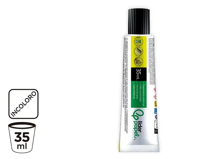 Liderpapel Pegamento Universal Transparente 35 ml para Cartón, Porcelana, Madera, Vidrio, Metal y Más