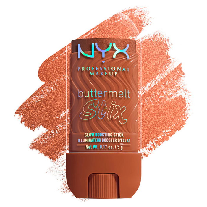 NYX Professional Make Up Buttermelt Stix Glow Boosting Stick Iluminador Sedoso, Hidratante con Manteca de Cupuaçu y Aceite de Coco, 5 gr NYX Professional Make Up Buttermelt Stix Glow Boosting Stick Iluminador Sedoso, Hidratante con Manteca de Cupuaçu y Aceite de Coco, 5 gr