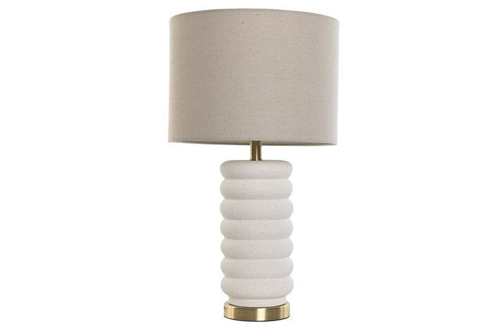 DKD Home Decor Lámpara Sobremesa Beige Dorado 35 x 64 x 35 cm