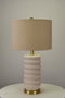 DKD Home Decor Lámpara Sobremesa Beige Dorado 35 x 64 x 35 cm