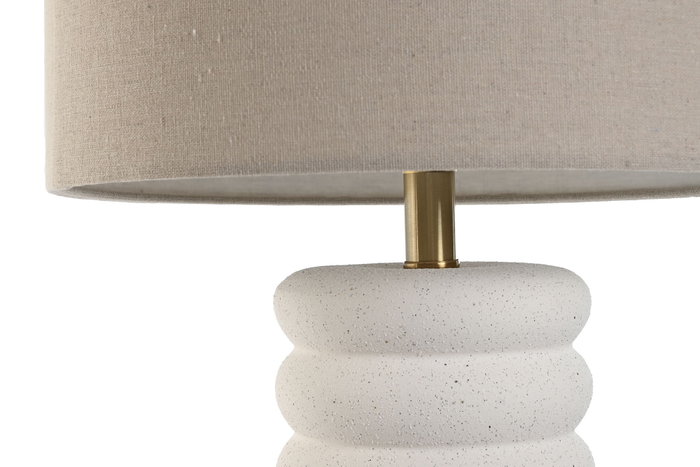 DKD Home Decor Lámpara Sobremesa Beige Dorado 35 x 64 x 35 cm