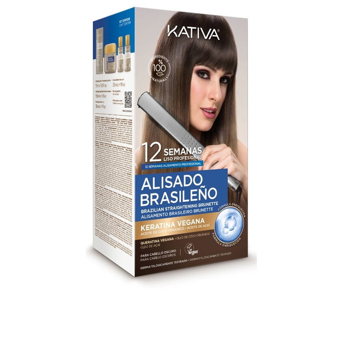 Kativa Profesional Alisado Brasileño Pro Dark Estuche 6 pz - Tratamiento Alisador sin Formol Kativa Profesional Alisado Brasileño Pro Dark Estuche 6 pz - Tratamiento Alisador sin Formol