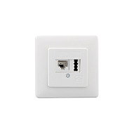 Rutenbeck 13311201 Enchufe RJ-45 Blanco con Marco de Cubierta