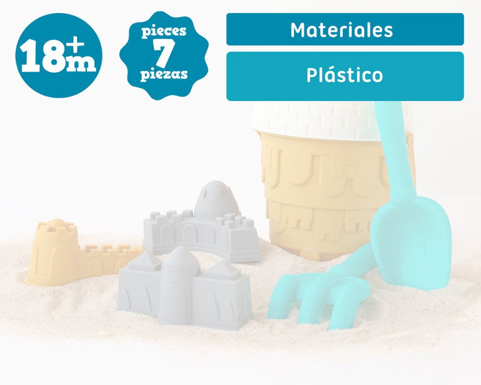 KioKids Set Cubo de Playa Castillos Juguete para Niños +18 Meses con Pala y Molde 7 Piezas KioKids Set Cubo de Playa Castillos Juguete para Niños +18 Meses con Pala y Molde 7 Piezas
