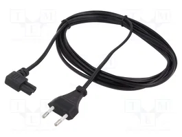 SAVIO Cable de alimentación H03VVH2-F 2x0,75mm2 3m negro