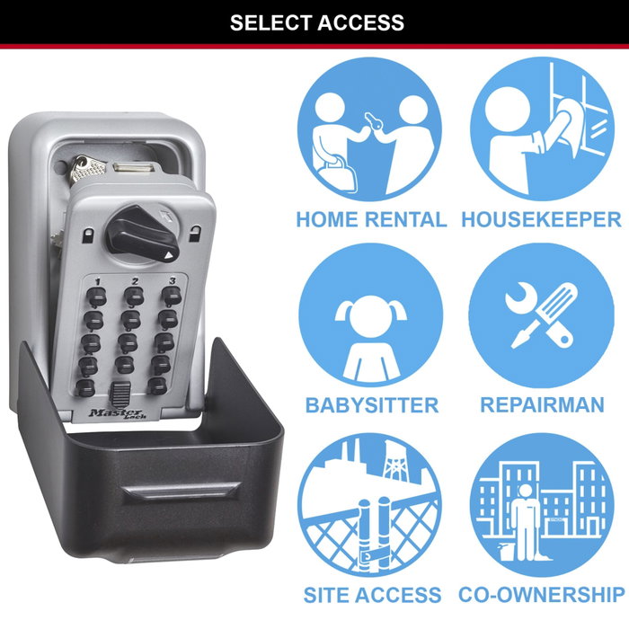 Master Lock 5426EURD Caja de llaves con combinación numérica y kit de montaje