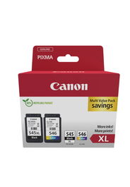 CANON Pack 2 PG545XL/CL546XL: Photo Value Pack ECO + 50h papel Photo 10x15 ECOPACK carton con alarma