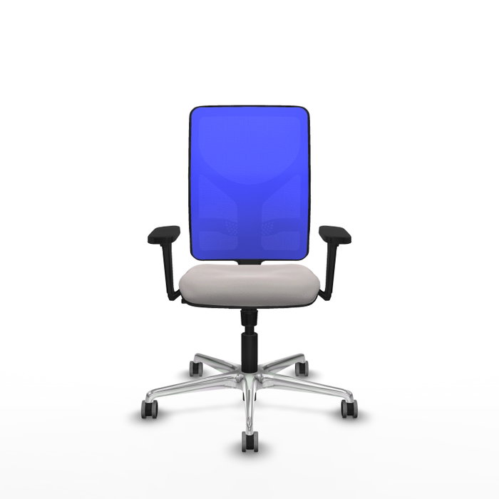 PIQUERAS Y CRESPO Silla de oficina Motilla con mecanismo Sincro, Blanco y Azul