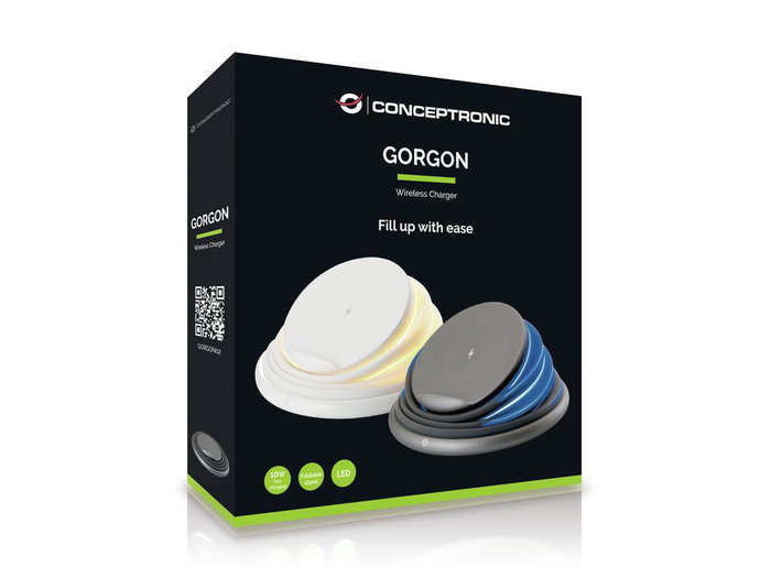 Conceptronic Cargador Inalámbrico Qi 10W Soporte Plegable Blanco GORGON02W Conceptronic Cargador Inalámbrico Qi 10W Soporte Plegable Blanco GORGON02W