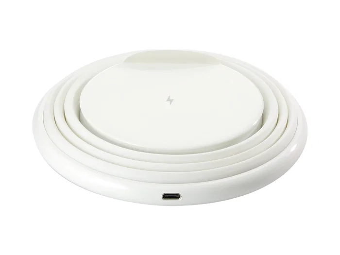 Conceptronic GORGON02W Cargador Inalámbrico Qi con Soporte Plegable - 10W Carga Rápida, PowerIQ, Color Blanco, Indicador LED, Compatibilidad Universal