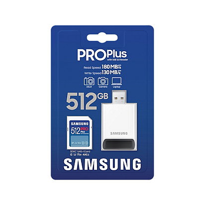 Samsung PRO Plus MB-SD512SB/WW Tarjeta de Memoria SDXC 512 GB, UHS-I, Clase 3 (U3), V30, Lectura 180 MB/s, Escritura 130 MB/s, Blanca, Resistente Agua Golpes X-Ray 2023