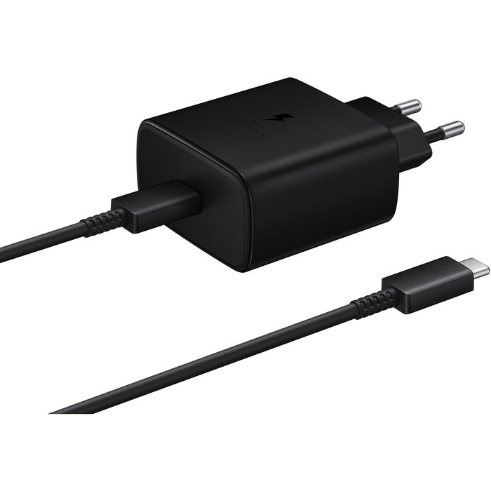 Samsung Cargador Rápido 45W EP-TA845XBEGWW con Cable USB Tipo-C, Carga Super Rápida para Teléfonos y Tablets Samsung Compatibles